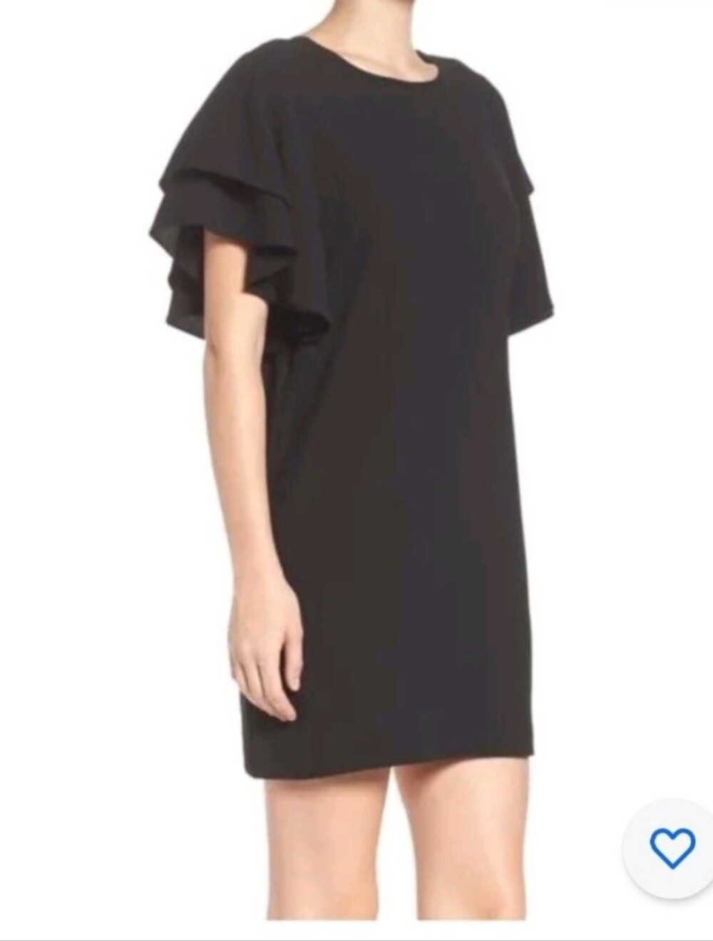 Felicity & Coco Dress Navy Blue Ruffle Flounce Flutter Sleeves XS Mini Shift